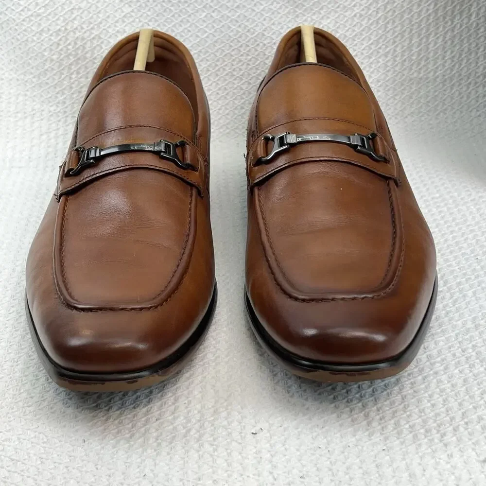 Florsheim Men’s 15184-221 Leather Bit Loafers Cognac Brown 11D Dress Shoes